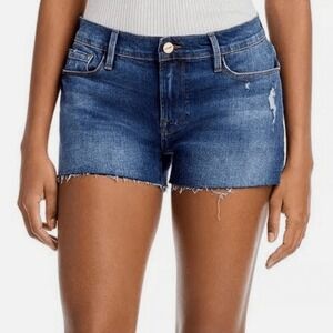 FRAME LE CUTOFF DISTRESSED DENIM SHORTS IN‎ AZURE NWT WOMEN'S SIZE 32